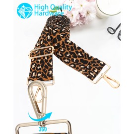 GINJKGO Purse Straps Replacement Crossbody - Crossbody Straps for Purses, Wide Shoulder Strap for Handbags Guitar Style Beige Leopard (Wide:2'')Medium