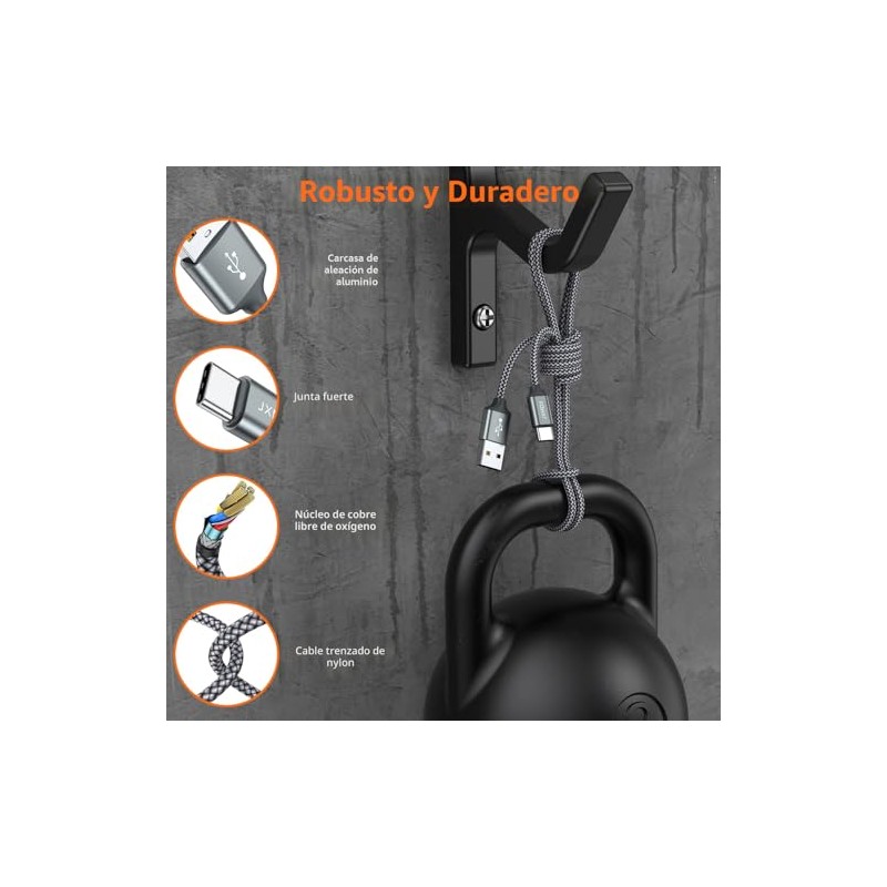 Cable USB tipo C, USB A a USB C 3A