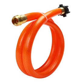 DERPIPE Black Water Flushing Hose - RV Black Water Tank Cleaning Hose, 5/8" x 4 Foot, Orange
