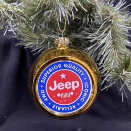 Unbranded Jeep Yj Cj Xj Jk Shatterproof ROUND CHRISTMAS ORNAMENT