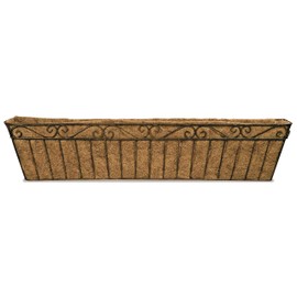 Deer Park Ironworks WB118 Lg. Imperial Deck Rail Planter w/Coco Liner, Natural Patina