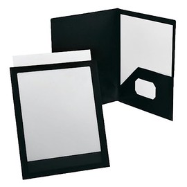 Oxford Pocket Folder, Customizable Front, Letter Size, Black, 100-Sheet Capacity, Each