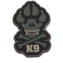 Mil-Spec Monkey K9 Dog PVC Patch - Tactical Dog Vest Accessory - Durable Military K9 Patch with Iconic Skull Design, 1.9"x3" (Foliage Green)