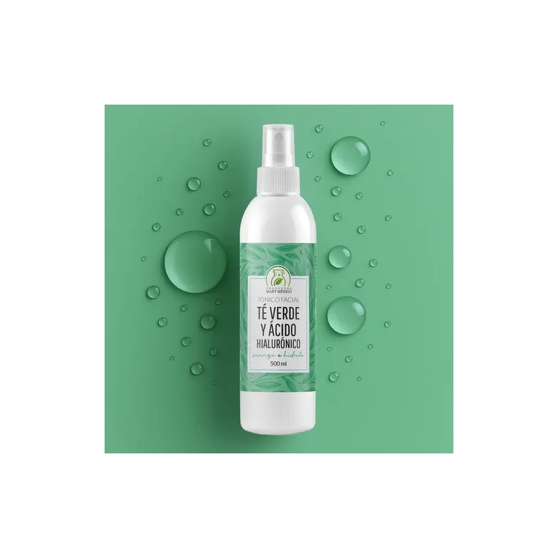 Tónico Facial de Té verde con Ácido Hialurónico Humecta 500ml