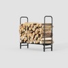 4Ft Outdoor Indoor Firewood Rack Holder, Heavy Duty Fire Logs