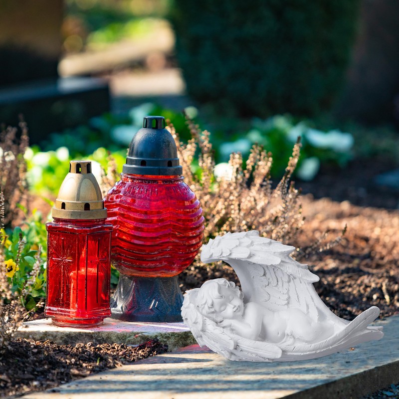 Relaxdays Grave Angel Sleeping Artificial Stone, Weather, Frost & UV