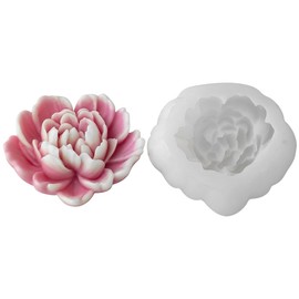 Love Heart Flower Candle Mold for Candle Making Cute 3D Molds for Candles Non-Stick Mould Chocolate Candies Dessert Flower Molds Silicone for Crafts Resin Soap Aroma Candles Mold Home Decoration
