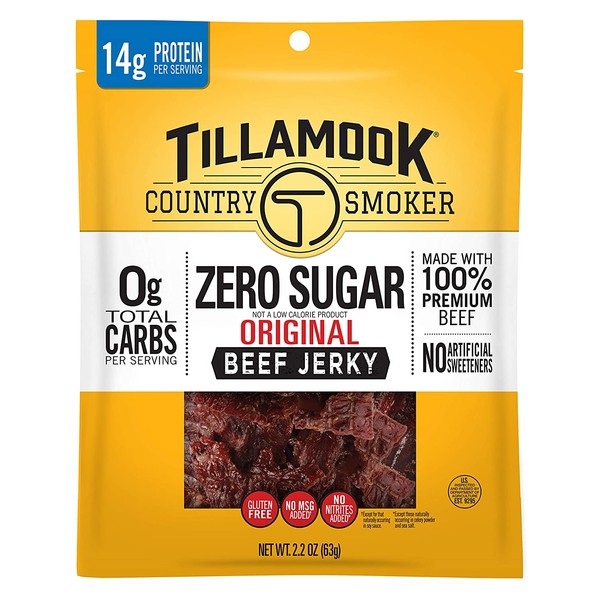 Tillamook Country Smoker Zero Sugar Original Keto Friendly Beef Jerky, 2.2 Ounce