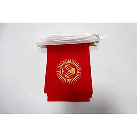 AZ FLAG - Kyrgyzstan Flag Chain 6 Metres with 20 Flags - 21 x 14 cm - Kyrgyz Garland Flag Chain 14 x 21 cm