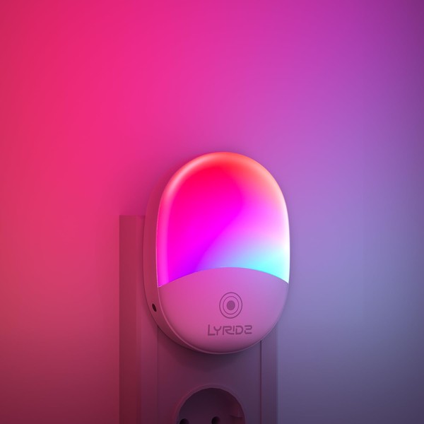 Lyridz Lyridz Nachtlicht Steckdose mit D?mmerungssensor, Dimmbare Farbwechsel RGB LED