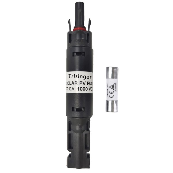 Trisinger Solar Fuse Holder Connector, 1000 VDC IP68 Waterproof 20
