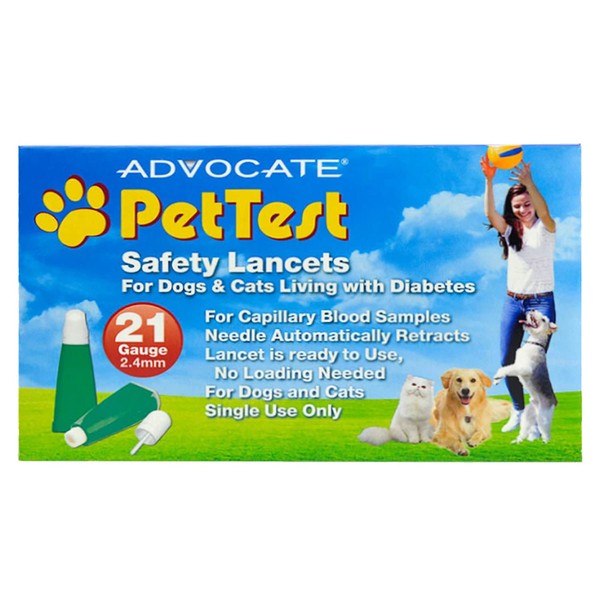 Pet Supplies Lancets For Diabetes Testing Dogs Cats 21 Gauge by Advocate Pet Test (100 Count) Diabetic Monitoring Blood Dog Cats Lancets Easy Pricker for Testing for Blood Glucose Diabetic Pets