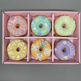 Cupcake And Cashmere Set of 6 Ceramic Decorated Faux Donuts Happy Easter Bunny by Cupcake & Cashmere