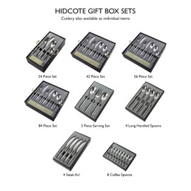 Robert Welch Hidcote Bright, 7 Piece Cutlery Place Setting. Made from Stainless Steel. Dishwasher Safe.