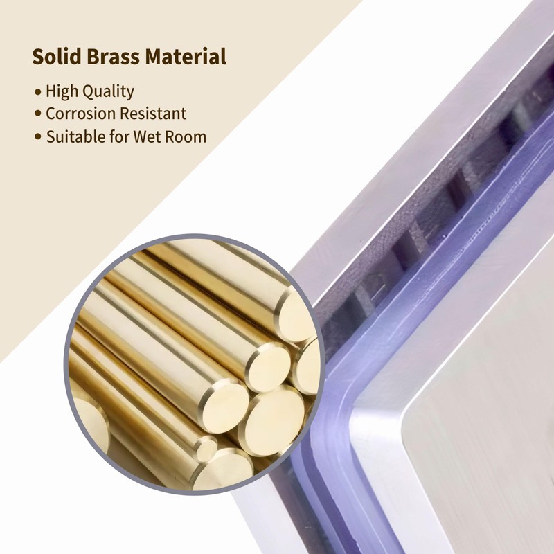 Shower Door Hinges, 180 Degree Glass Door Hinges, Heavy-Duty Brass