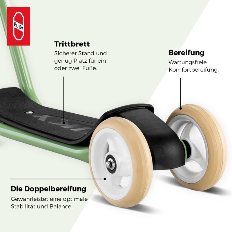 PUKY Scooter R1 Classic Retro Green