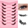 7P-CZ-A06 Clear Band Half Eyelashes, Cat Eye, 15 mm Short
