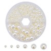 PandaHall Elite 690pcs/box Half Round Beige Imitation Pearl ABS Acrylic