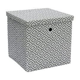 JVL Argyle Foldable Square Paper Storage