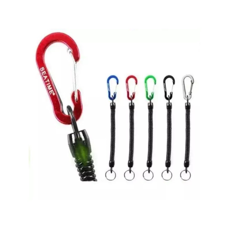 8합사낚시줄 낚시 스프링줄 등산 캠핑 분실방지 안전고리 [블랙] 8-strand fishing