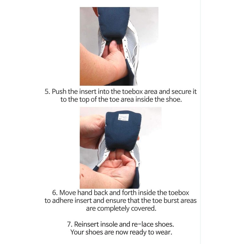 Shoe Toebox Toeburst Blowout Hole Prevention Repair Inserts/Patches (Black)