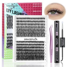 Wispy Lash Clusters 280pcs 30d+40d Individual Lashes 9-16mm Cluster Eyelash Extensions D Curl Eyelash Clusters Diy Lash Extension Kit by Gracefulia