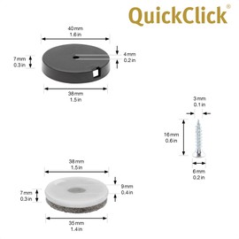 'Wagner QuickClick Glides – Set of 4 for Screwing On/Ultrasoft ", Ø 40mm