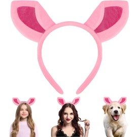 Tihebax Pig Ears Headband Pig Eears Costumes Piglet Ears Costume Piggy for Women Girls Party Accessories Pig Cosplay