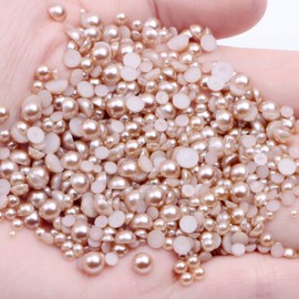 Flatback Pearls for Crafting 3000PCS Mixed Sizes 4/5/6/8/10/12mm Half Pearls for Crafts Faux Black Half Round Flat Back Pearl Beads for Nail Art Tumbler Clothes Shoes Crocs Wedding Decoration