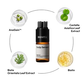 BIGVITA Scalp Serum + | Scalp Massager Applicator for Thicker, Fuller Hair | Hair Growth, Dry Scalp Relief | Biotin, AnaGain™, Centella & Natural Leaf Extracts | Soothes Itchy, Flaky Scalp