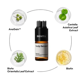 BIGVITA Scalp Serum + | Scalp Massager Applicator for Thicker, Fuller Hair | Hair Growth, Dry Scalp Relief | Biotin, AnaGain™, Centella & Natural Leaf Extracts | Soothes Itchy, Flaky Scalp