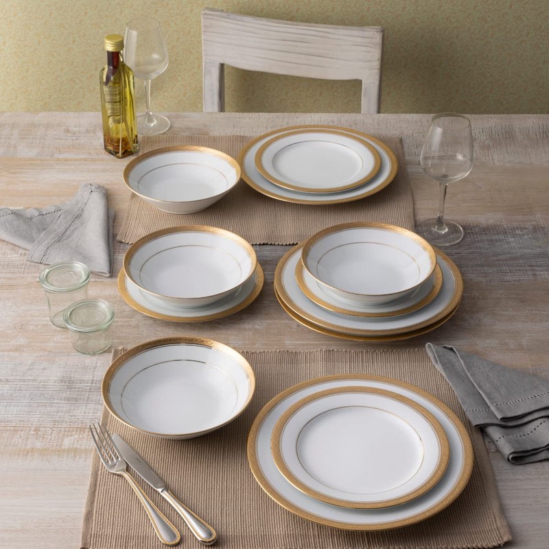 Noritake Crestwood Gold 12-Piece Set, Service for 4
