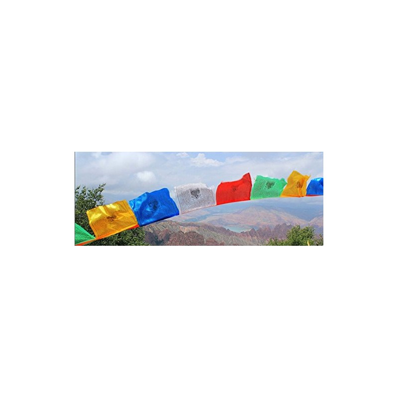 Gebetsfahnen, handgefertigt, Fair Trade, tibetisch-buddhistisch, Baumwolle, Wind-Pferde aus Nepal –