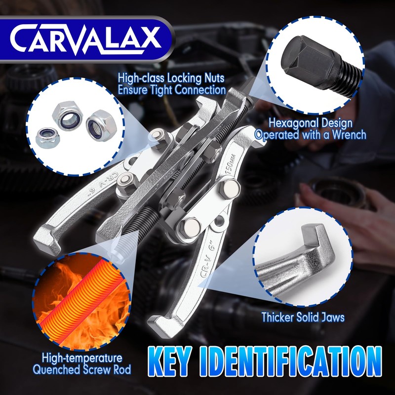 CARVALAX Gear Puller Set, Reversible 2 & 3-Jaw Puller Set,