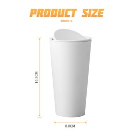 JNNJ Car Rubbish Bin, Car Mini Rubbish Bin with Lid, Plastic Car Universal Mini Rubbish Bin, Portable Car Rubbish Bin, Suitable for Cars, Bedrooms (White)