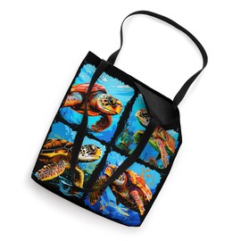 Sea Turtle Pop Art Colorful Drawing Painting Tote Bag