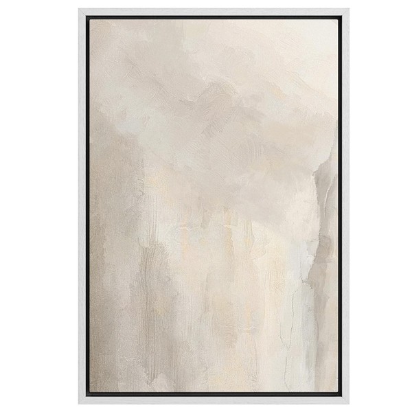 SIGNWIN Framed Canvas Print Wall Art Minimal White Paint Brush