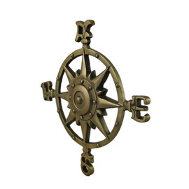 Zeckos Antique Brass Finish Compass Rose Indoor/Outdoor Wall Hanging