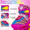 HC Life Patines Ajustables Niña 4 Llantas Luces Led Rosa