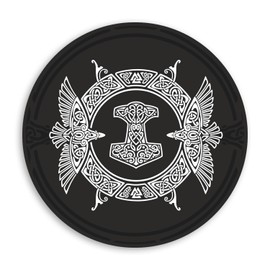 2 x 10cm Viking Shield Vinyl Stickers - Thors Hammer Odin Funeral Crow Raven Sticker #70863