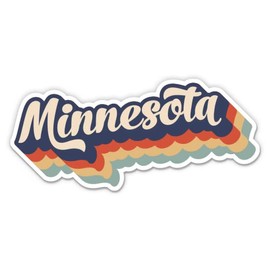 Squiddy Minnesota Retro Letters Style - Vinyl Sticker Decal for Phone, Laptop, Water Bottle (3" Wide)