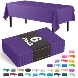 Party Solids 54X108 Purple Disposable Tablecloth Heavy Duty Plastic For Parties And Events