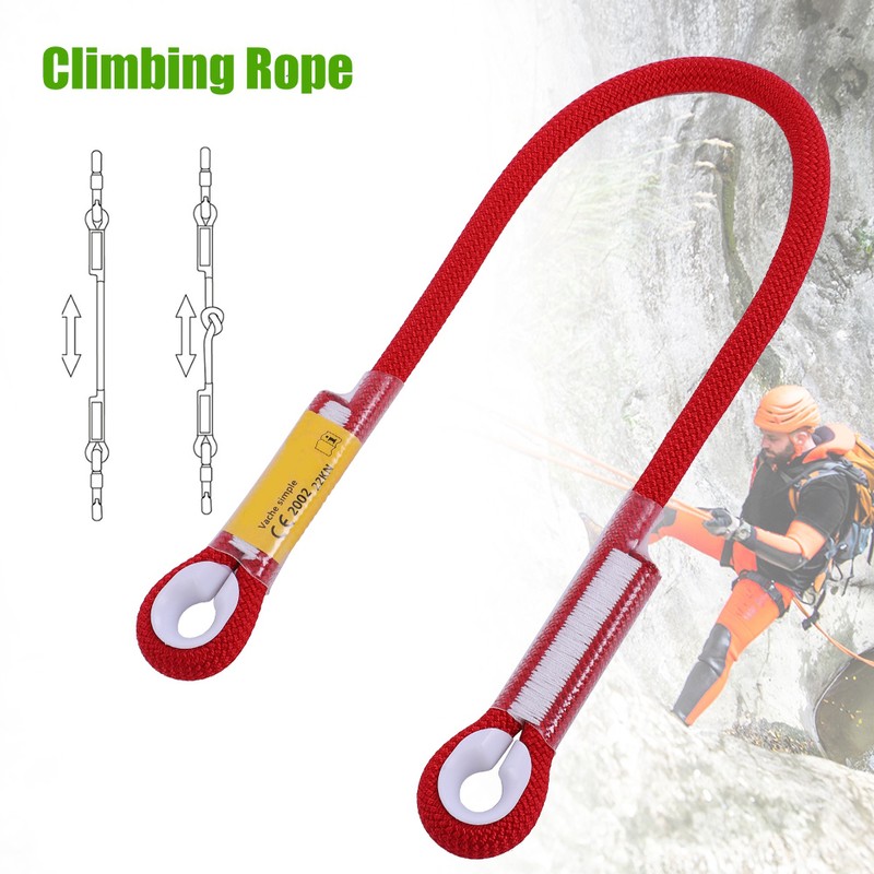 60/120/150cm Outdoor Survival Climbing Safety Rope with Ring Bearing(Red 150cm)