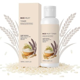 Tónico de Arroz, Tónico Lechoso Hidratante y Brillantador para el Rostro, con Niacinamida y Extracto de Arroz, Fórmula Ligera para Todo Tipo de Piel, para el Cuidado Facial Diario (100ml)
