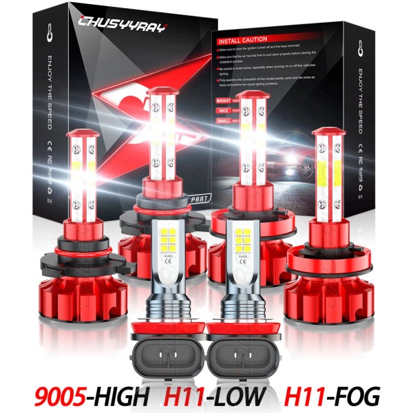 CHUSYYRAY For Toyota Prius 2010-2015 Headlight + Fog Light Bulb