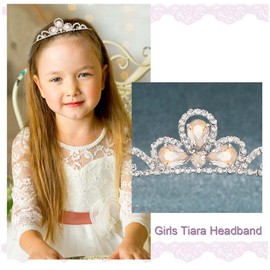 Kilshye Tiara de princesa para niña, tiaras plateadas con diamantes de imitación, corona para fiesta de cumpleaños, corona para niños, diadema para niños (dorado)