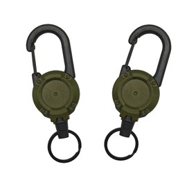 Zntezed 2 Pack Heavy Duty Retractable Keychain, Carabiner Badge Holder, Tactical ID Badge Holder Reel Carabiner Clip with Magnetic Closure, Upgraded 60cm Stainless Steel for Men, Pocket 3 accessory