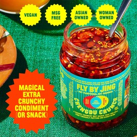 FLYBYJING Spicy Crunchy Sauce Bundle: Original & Extra Crunchy Chili Crisp - Premium All-Natural Vegan and Sugar Free - Crispy Tingly Savory Sichuan Hot Sauces, Good on Everything, 6oz (Pack of 2)