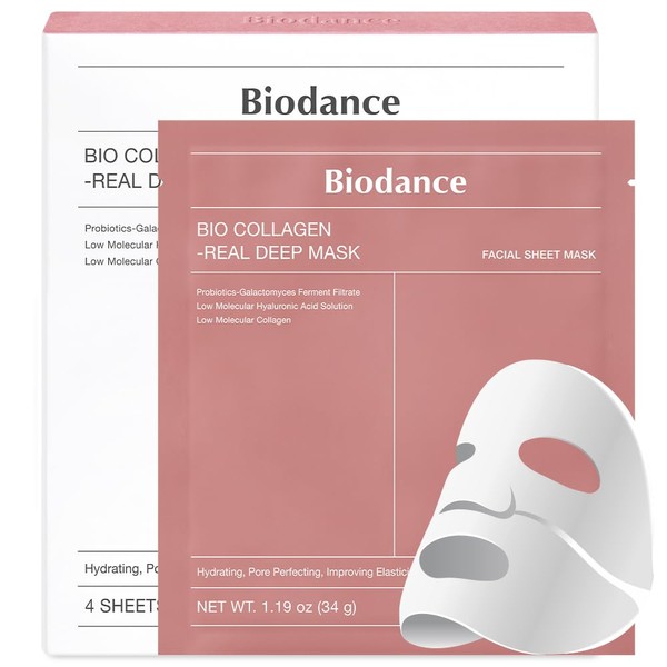BIODANCE Bio-Collagen Real Deep Mask, Hydrating Overnight Hydrogel Mask, Pore