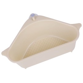 HWT Hiro World Trade Triangle Corner Drainer, Food Garbage Receptor, Sponge Rest, Garbage Base, No Bottom (White)